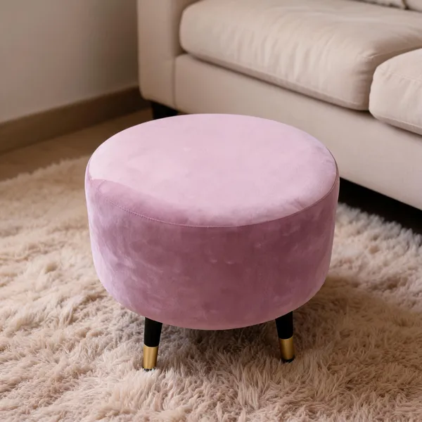 Velvet_Foam_Round_Ottoman_Stool_Pink
