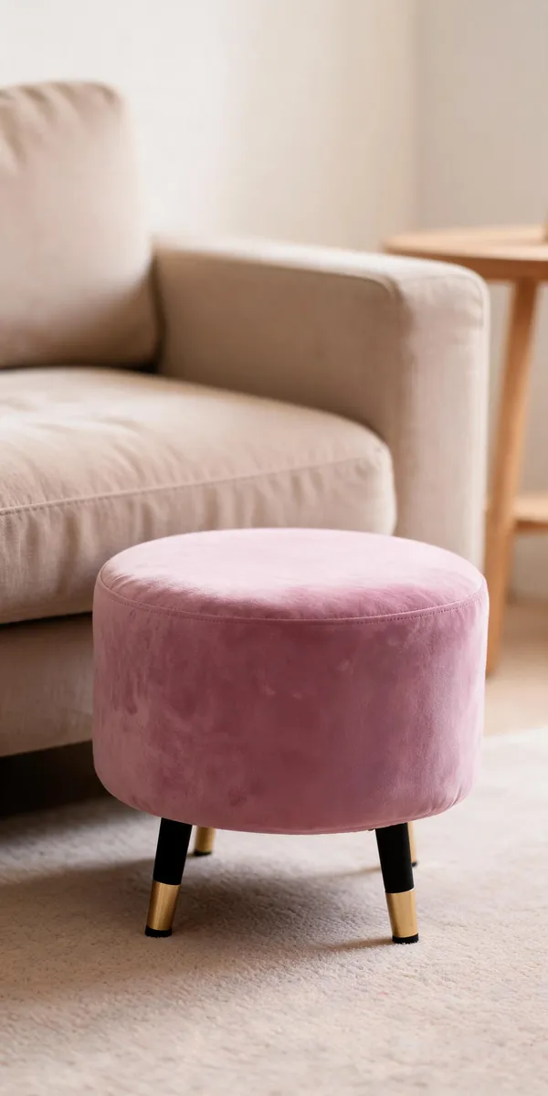 Velvet_Foam_Round_Ottoman_Stool_Pink