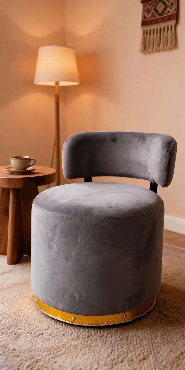 Velvet_Foam_Round_Accent_Chair_Grey