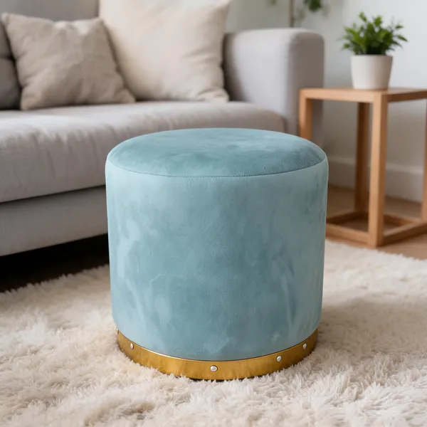 Velvet_Round_Turquoise_Ottoman_Stool_Sea_green_