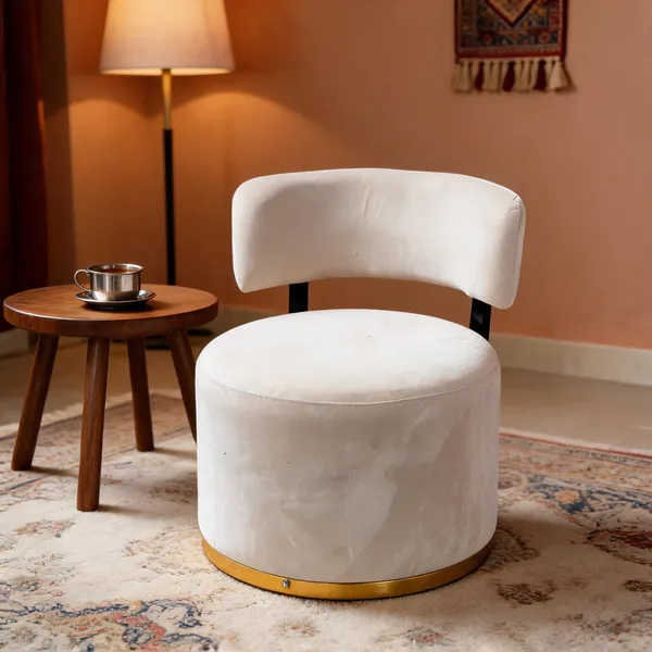 Velvet_Foam_Round_Accent_Chair_Off_White