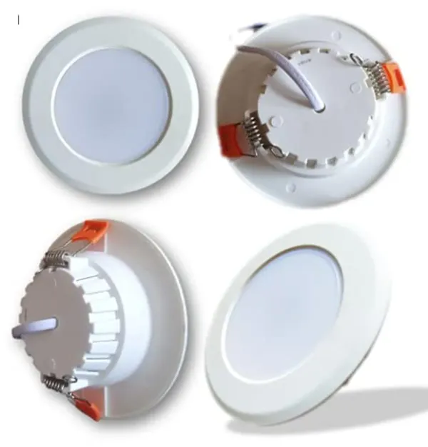 CAMRAYS_6-Watts_Round_LED_Panel_Conceal/Junction_Down_Light_(Pack_of_4)_(Warm_White(_Yellow-_3000k_,Plastic),_6_Watts_(_11cm_x_11cm_x_3.5cm),_Cutout_2.7"_/_7_cm))