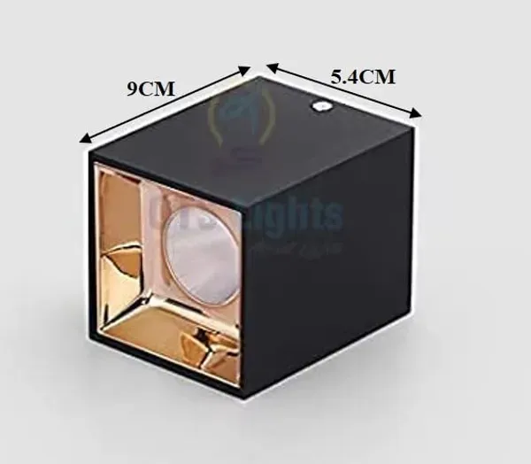 _6_Watt_COB_Cylinder_Surface_Light_Black_Body_(Warm-3000k),_Rose_Reflector,_9cm_x_5.4cm_x_5.4cm