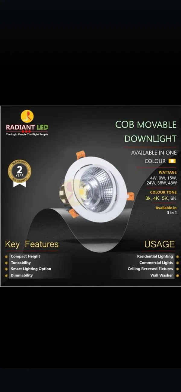 _COB_Down_Celing_Light_-_2_Years_Warranty_(Cool_White,_36_Watt)_(16_cm_x_16_cm_x_7.5_cm),_Cutout_4.6''