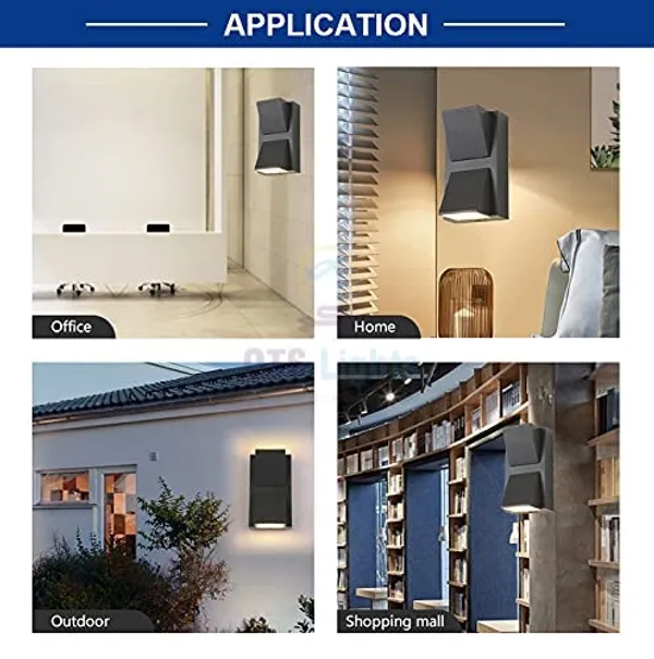 _10-Watts_K-Shape_Up_Down_Outdoor_LED_Wall_Light,_Aluminum_Black_Die_Casting_Body,_Warm_White_3000K,_Waterproof,_Rectangular