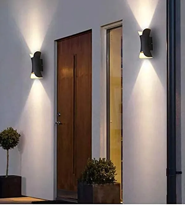 _Outdoor_LED_Wall_Light,_Aluminum_Black_Die_Casting_Body,_Waterproof_(10W_Curve_UP_Down)