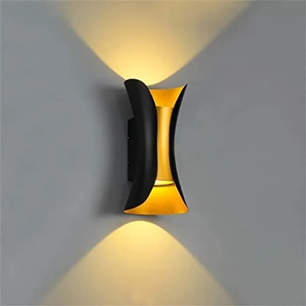 _Outdoor_LED_Wall_Light,_Aluminum_Black_Die_Casting_Body,_Waterproof_(10W_Curve_UP_Down)