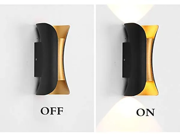 _Outdoor_LED_Wall_Light,_Aluminum_Black_Die_Casting_Body,_Waterproof_(10W_Curve_UP_Down)