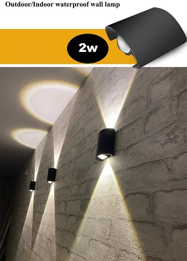 _Outdoor_LED_Wall_Light,_Aluminum_Black_Die_Casting_Body,_Waterproof_Up_Down_Light_(1Up1Down)