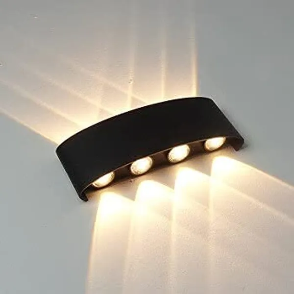 _Outdoor_LED_Wall_Light,_Aluminum_Black_Die_Casting_Body,_Waterproof_Up_Down_Light_(4Up4Down)