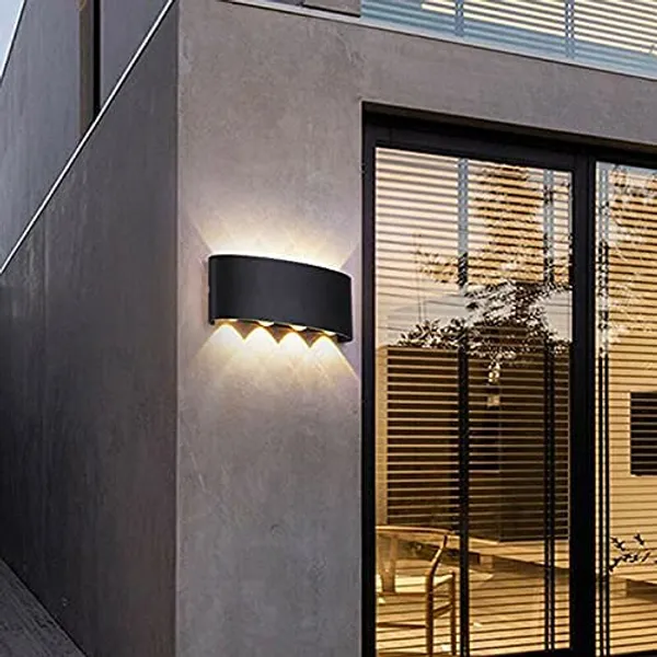 _Outdoor_LED_Wall_Light,_Aluminum_Black_Die_Casting_Body,_Waterproof_Up_Down_Light_(4Up4Down)