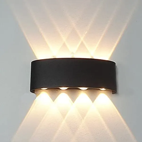 _Outdoor_LED_Wall_Light,_Aluminum_Black_Die_Casting_Body,_Waterproof_Up_Down_Light_(4Up4Down)