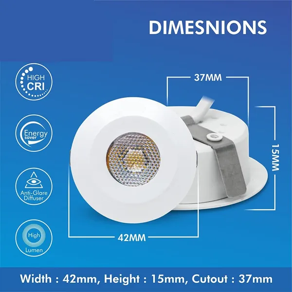 CAMRAYS_2-Watt_Button_LED_Spot_Light_(White)