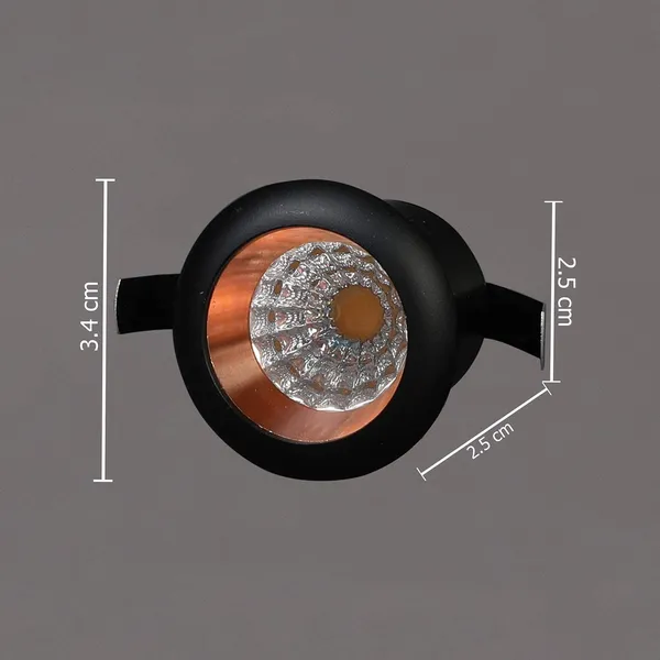 3-Watt_Button_Black_Rose_Copper_Finish_LED_Spot_Light_(Warm/Yellow/3000k)-_441D_-_Pack_of_1