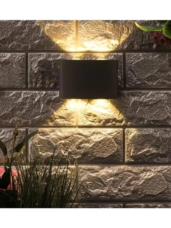 _Outdoor_LED_Wall_Light,_Aluminum_Black_Die_Casting_Body,_Waterproof_Up_Down_Light_(2Up2Down)