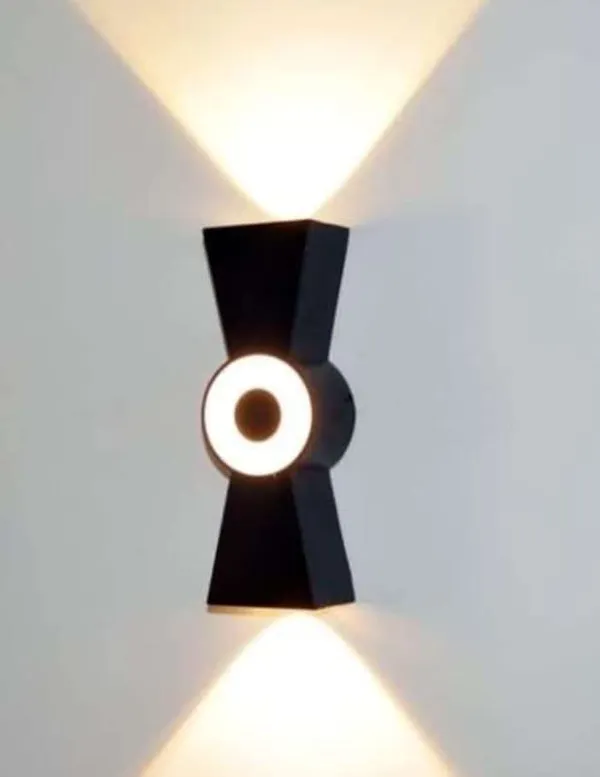 _2X5+2_watts_Up_Down_Front_Outdoor_LED_Wall_Light,_Aluminum_Black_Die_Casting_Body,_Waterproof