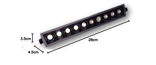 _2x10_Watt_10_Eye_Laser_Blade_Linear_Black_Body_Black_Reflector_Spotlight_for_Indoor_Lighting,_(28_cm_x_4.5_cm,_Aluminium_Body/Natural_White_Light)