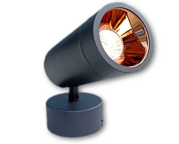 _12_Watts_Adjustable_Surface_Gold_Reflector_Wall_Mounted_Spotlight,_Focus_Light,_Natural_White_/_4000k_(Black_Body)
