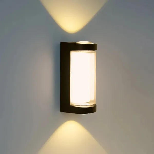 _Outdoor_Up_Down_Front_Wall_Light,_Aluminum_Golden_Black_Die_Casting_Body,_Waterproof,_Warm_-_RL519-2_*_1+2W