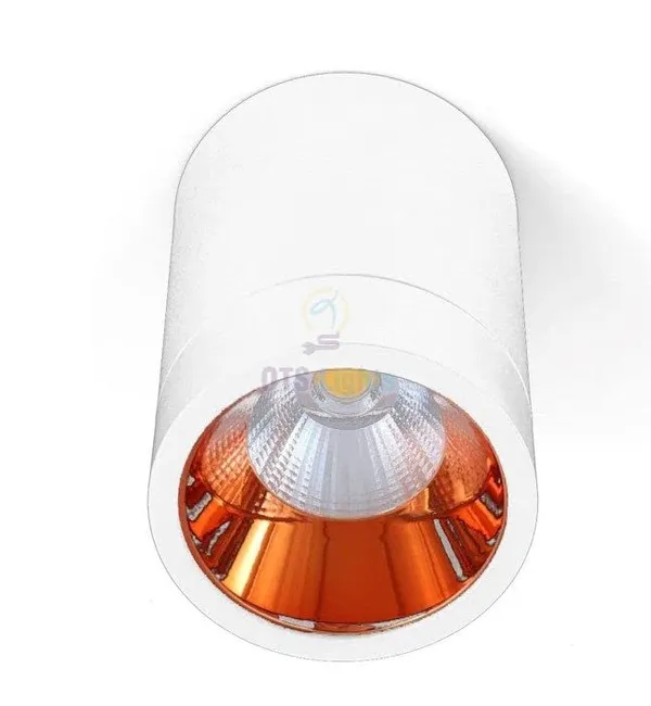 _6_Watt_COB_Cylinder_Surface_Light_White_Body_(Warm-3000k(Yellow),_Rose_Reflector,_9cm_x_5.8cm_x_5.8cm)