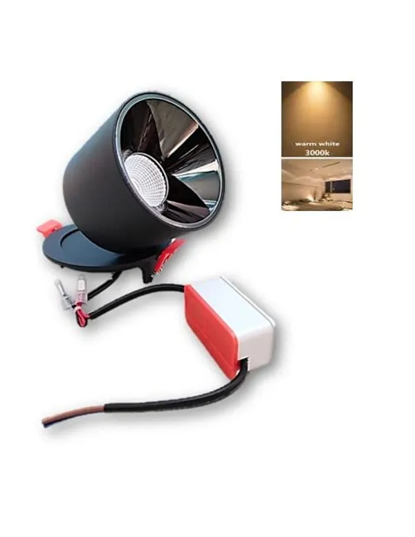 _12W_Conceil_Cylinder_360_Conceil_Adjustable_Spotlight_Pure_Black_Reflector_with_Black_Body_(12W,_Warm_White_-_3000K)