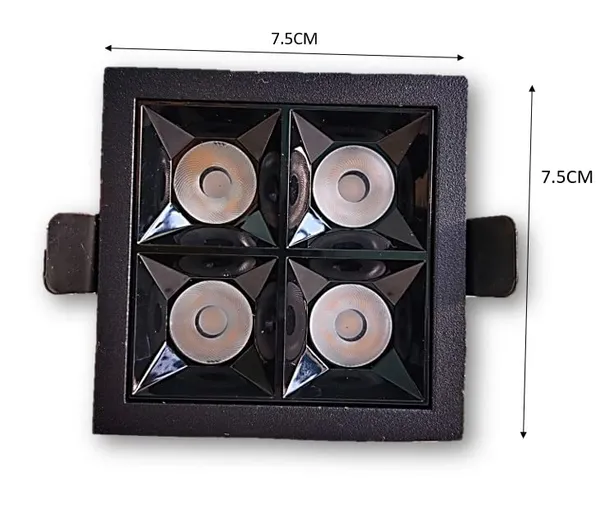 _8W_(4_x_2W)_Indoor_Square_Linear_Light_for_Ceiling,_Spotlight_with_Black_Reflector_and_Black_Body_(8W,_Natural_White_-_4000K)
