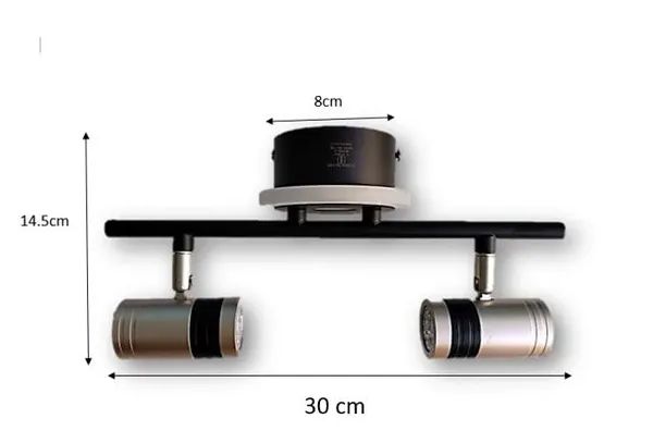 _12W_(2x5W+2W)_Led_Mirror,_Wall_Decor_Light_Home_Decor_Light_Black_Body_with_Aluminium_Finishing_(Warm_White_-_3000K,_12W)