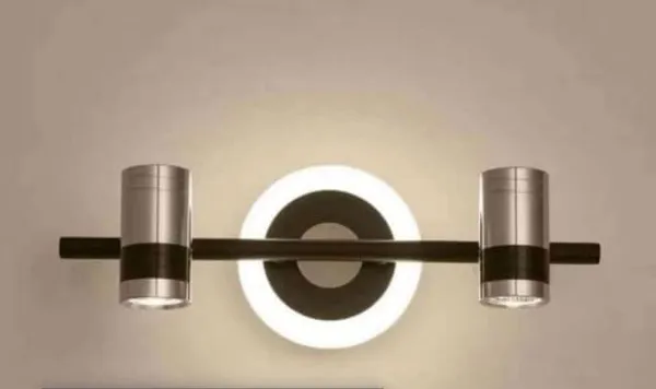 _12W_(2x5W+2W)_Led_Mirror,_Wall_Decor_Light_Home_Decor_Light_Black_Body_with_Aluminium_Finishing_(Warm_White_-_3000K,_12W)
