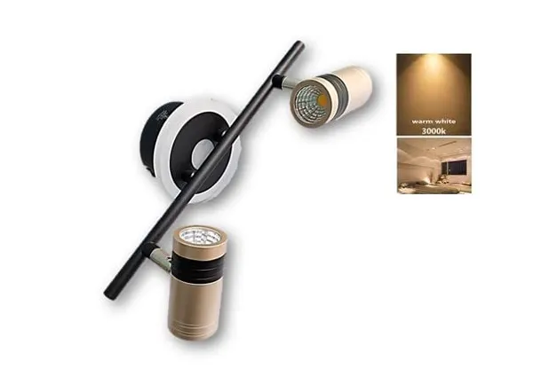 _12W_(2x5W+2W)_Led_Mirror,_Wall_Decor_Light_Home_Decor_Light_Black_Body_with_Aluminium_Finishing_(Warm_White_-_3000K,_12W)