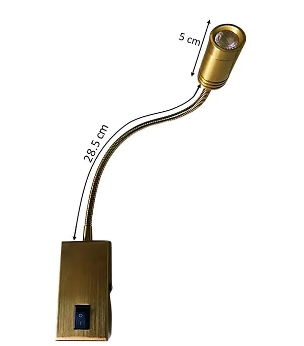 _3W_Adjustable_Study/Wall/Bedside/Table/Desk/Picture_with_Golden_Finish,_On/Off_Switch_(Colour_Tone_-_Warm/Yellow_-_3000K)