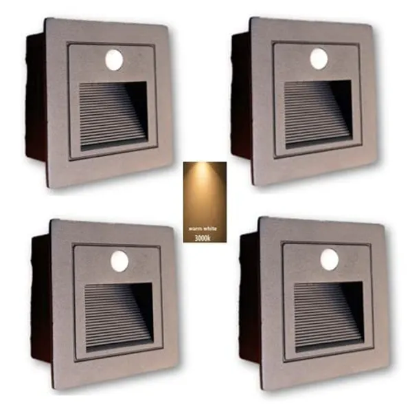 _3_Watts_Sensor_Corner_Foot/Stair_Lights,_Foot_Light_with_Automatic_ON/Off_Motion_Sensor_(Warm_White,_Black_Body,_3W)_(Pack_of_4)