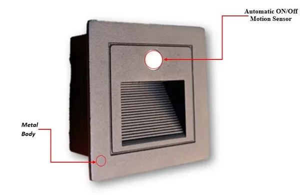 _3_Watts_Sensor_Corner_Foot/Stair_Lights,_Foot_Light_with_Automatic_ON/Off_Motion_Sensor_(Warm_White,_Black_Body,_3W)_(Pack_of_4)