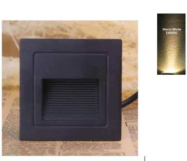 2W_Aluminum_Embedded_Staircase_Outdoor_LED_Foot_Light_Step_Corner_Wall_Stair_Square_Waterproof_Lamp_(Black_Body)