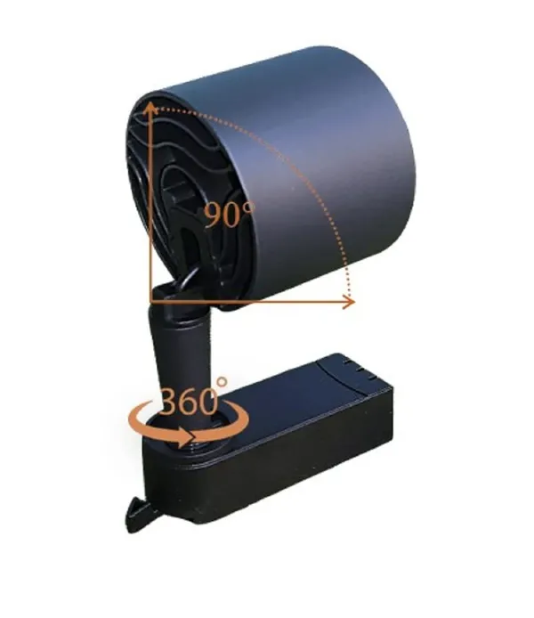 _12W_Focus_Light_Spotlight_360°_Adjustable_Track_Light_(Black_Body)_-_(Track_Rail_Not_Included)_(Warm_White_-_3000k,12W)