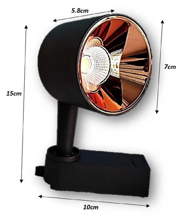_12W_Focus_Light_Spotlight_360°_Adjustable_Track_Light_(Black_Body_with_Rose_Gold_Reflector)_-_(Track_Rail_Not_Included)_(Warm_White_-_3000k,12W)