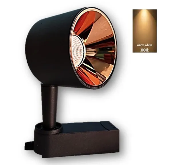 _12W_Focus_Light_Spotlight_360°_Adjustable_Track_Light_(Black_Body_with_Rose_Gold_Reflector)_-_(Track_Rail_Not_Included)_(Warm_White_-_3000k,12W)
