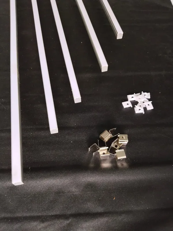 _1_Meter_Long_Profile_with_Diffused_Cover,_End_Caps,_and_Mounting_Clips_for_LED_Strip_Light_-_YW_Channels,_YW_Style_Shaped_Aluminum_Profile_Channels_(Surface,_12mm/14mm)