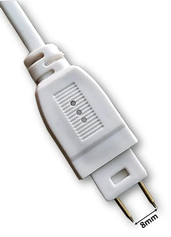 _220V_5730_Pin_Rope_Light_Connector,_8mm_Wide_Copper_Pins_for_Flexible_Rope_Light,(White_Body,_Pack_of_5)