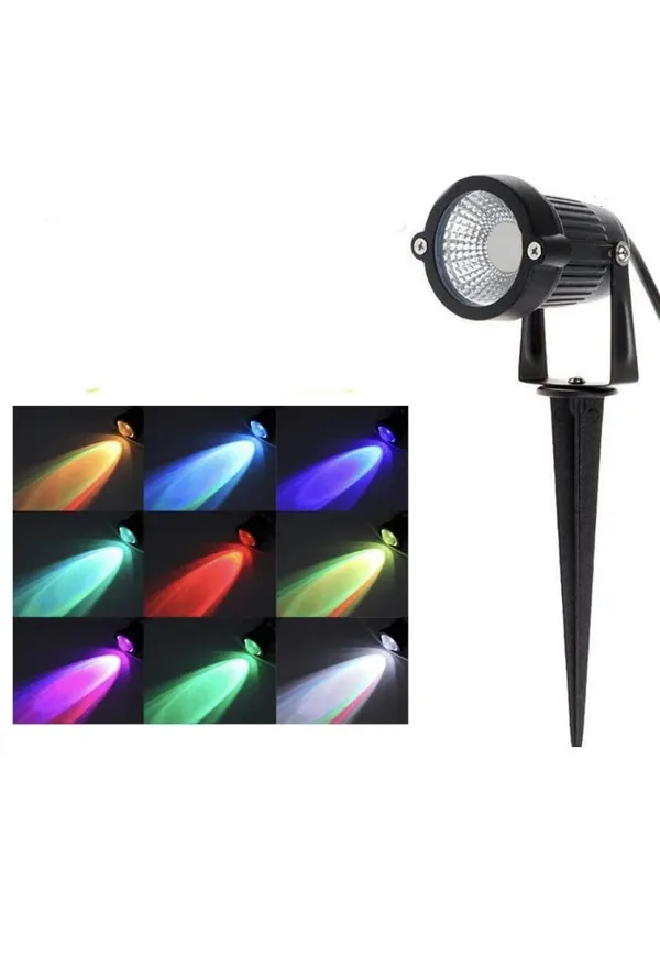 _5W_/_6W_LED_Outdoor_Garden_Spot_and_Spike_Waterproof_IP65_Light,_Aluminium_Body_(Driver_in_Built)_(RGB)