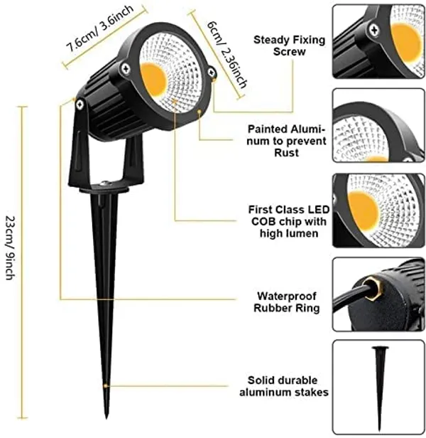 _5W_/_6W_LED_Outdoor_Garden_Spot_and_Spike_Waterproof_IP65_Light,_Aluminium_Body_(Driver_in_Built)_(RGB)