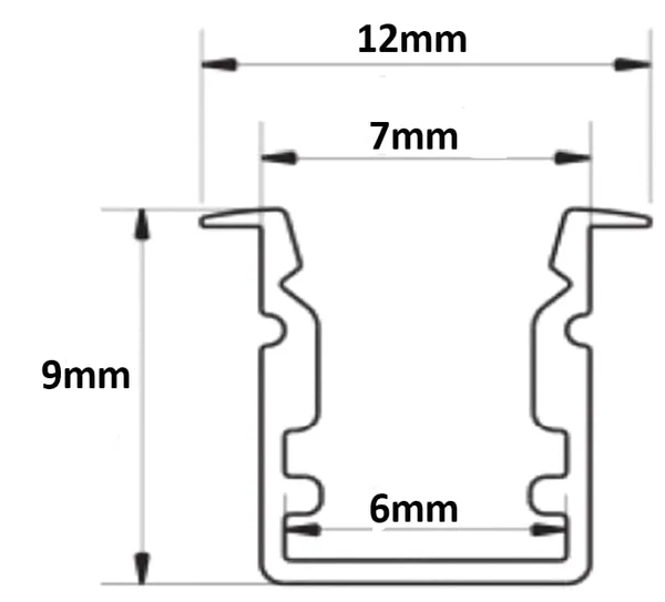 _1_Meter_Long_Profile_with_Diffused_Cover,_End_Caps,_and_Mounting_Clips_for_LED_Strip_Light_-_YW_Channels,_YW_Style_Shaped_Aluminum_Profile_Channels_(Conceal,_10mm)