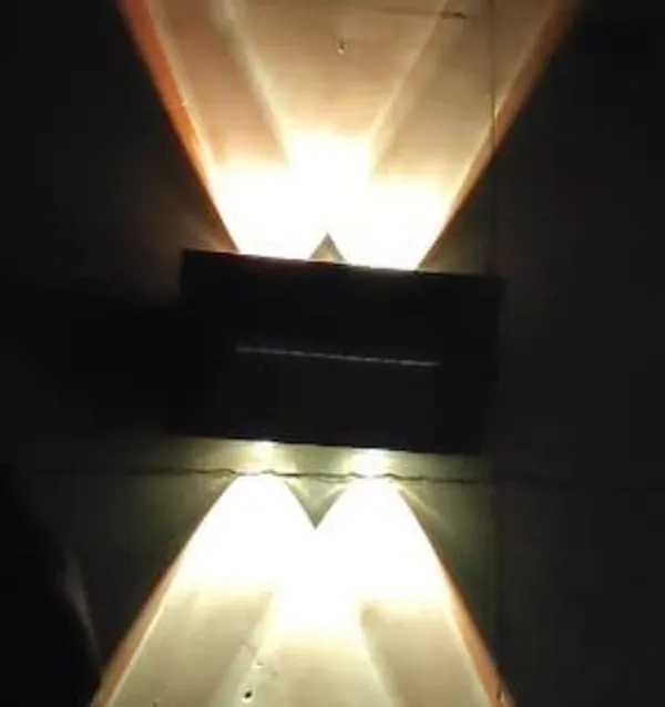 _Outdoor_LED_Solar_Wall_Light,_Aluminum_Black_Die_Casting_Body,_Waterproof_Up_Down_Light_(2Up2Down)(Warm_White)