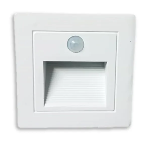 _Corner_Sensor_Foot/Stair_Lights,_Embedded_LED_Stairs_Step_Night_Pathway_Hall_Corner_Lighting_Foot_Light_(Warm_White,_White_Body,_3W)