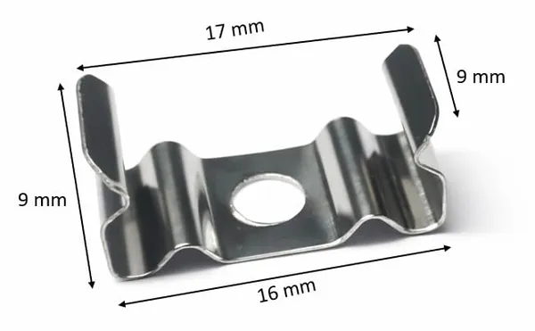 Stainless_Steel_Mounting_Spring_Clip_Clamp_with_Center_Hole_–_Durable_U-Shaped_Metal_Retainer_Bracket_(17x9_mm)_-_Pack_of_100