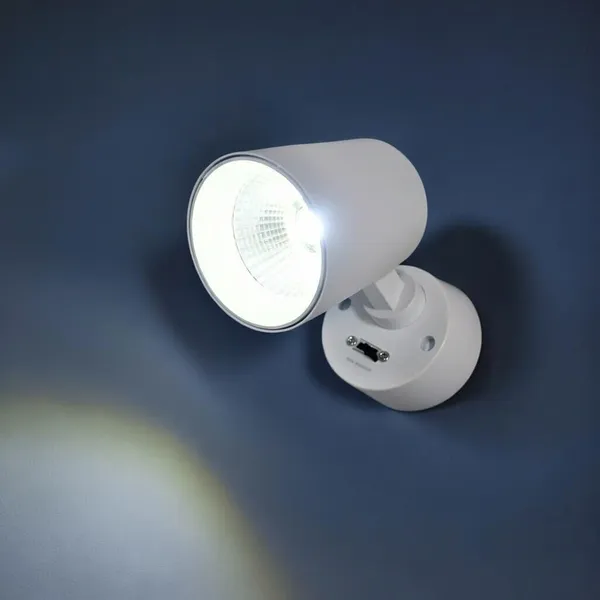 _9W_Wall_Light_Adjustable_Surface_Mounted_Spotlight,_3-Color_Temperature_(3000K/4000K/6000K)_3-in-1_CCT_Switch,_Modern_Cylinder_Wall,_White_Finish