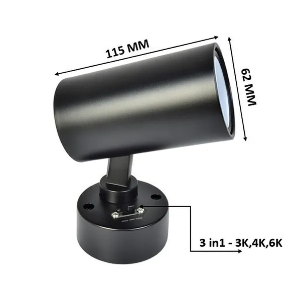 _9W_Wall_Light_Adjustable_Surface_Mounted_Spotlight,_3-Color_Temperature_(3000K/4000K/6000K)_3-in-1_CCT_Switch,_Modern_Cylinder_Wall,_Black_Finish