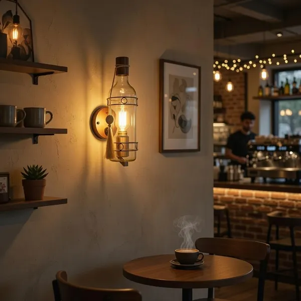 3-in-1_Bottle_Shape_Wall_Light_with_E27_Holder_and_Bulb_for_Living_Room_Glass_&_Metal_Decorative_Wall_Lamp