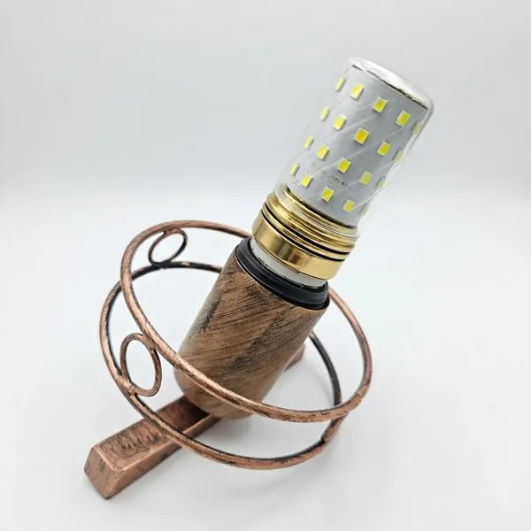 3-in-1_Bottle_Shape_Wall_Light_with_E27_Holder_and_Bulb_for_Living_Room_Glass_&_Metal_Decorative_Wall_Lamp