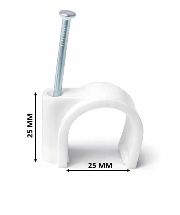 25mm_White_Cable_Clips_with_Steel_Nail_–_Pack_of_50_|_Plastic_Wire_And_Pipe_Clips_for_Wall