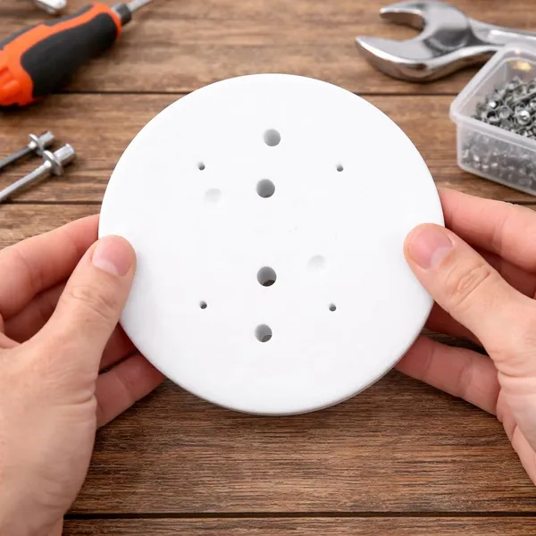 _8.7_CM_Round_Ceiling_Mounting_Plate_|_White_ABS_Base,_Ceiling_Light_&_Fan_|_Pack_of_10